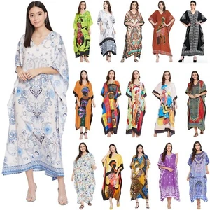 Womens Plus Size Kaftan Long Maxi Dress Beach Kimono Gown Caftan Christmas Gift - Picture 1 of 604