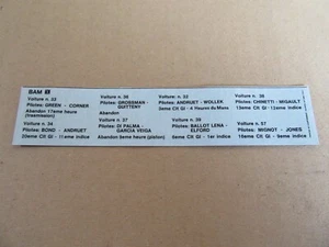 994L Hobby Decals BAM Stickers Racing Nom de Pilotes Andruet Chinetti... - Picture 1 of 2