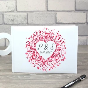 Personalised Love Heart Wedding Guest Book  - Picture 1 of 2