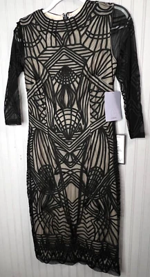 J S Collections 女式连衣裙 4 设计师 Soutache 黑色内衬派对新品 298 美元 — 第 1/4 张图片