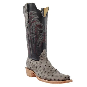 R. Watson Men's Serpentine Bruciato Ostrich Square Toe Boots RW4518-1 - Picture 1 of 15