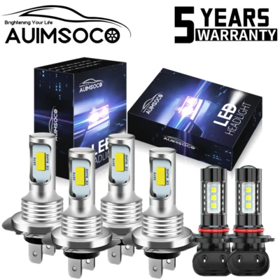 For Jaguar XJ8 1998-2003 6x White LED Headlight High/Low + Fog Light Bulbs Kit - Image 1 of 4