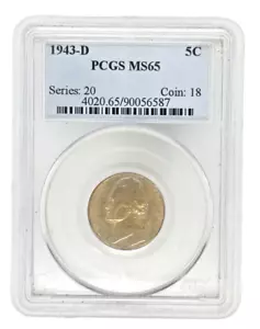 1943-D Silver Jefferson Nickel PCGS MS-65 - Picture 1 of 4