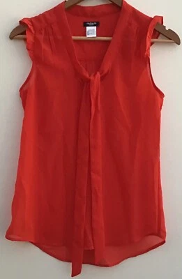 Top transparente sin mangas naranja La Redoute talla 8 = detalle de corbata para mujer  Foto 1 de 4