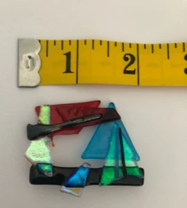 HANDMADE MODERNIST Geometric Abstract Sailboat Vintage brooch PIN - Picture 1 of 7