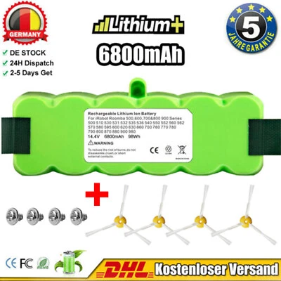 MARKENLOS 6800mAh Li-ion AKKU für iRobot Roomba 500 600 700 800 620 630 650 790 780 880 DE