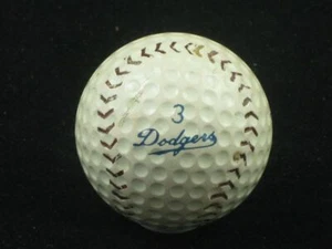 1940's-1950's Brooklyn Dodgers Team Logo Baseball Golf Ball Baseball w/ #3 - Picture 1 of 4