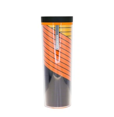 Vaso de viaje acrílico Starbucks naranja líneas geométricas 16 oz insignia de plata Foto 1 de 4