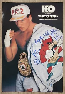 Poster Piegato Vinny Paz Pazienza Firmato KO Magazine 10,75""x15"" boxe RUOTA RARA - Foto 1 di 1
