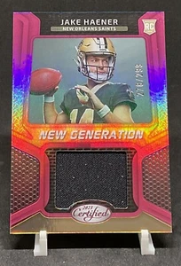 2023 Panini Certified JAKE HAENER (RC) /299 Pink Mirror Rookie Patch Saints - Picture 1 of 2