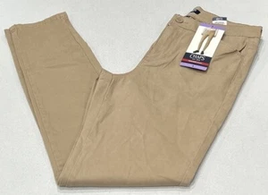 Chaps Women's Slimming Fit Stretch Trouser Pants, Khaki, Size 4 - Picture 1 of 3