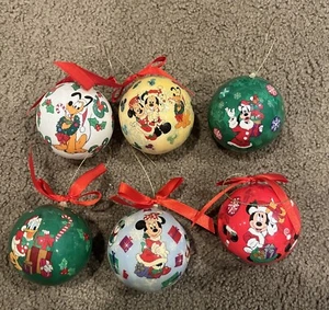 VTG Set 6 Disney Ball Ornaments- Mickey, Minnie, Donald, Goofy, Pluto & All- EUC - Picture 1 of 10