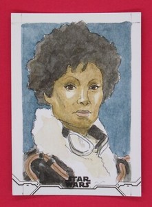 2020 Star Wars Holocron Color Sketch Card VAL 1/1 Artist signed Barry Renshaw