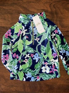 Lilly Pulitzer Girl XS Untamed LITTLE SKIPPER POPOVER Ruffle Velour Pullover NWT - Picture 1 of 4