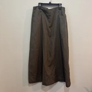 90’s Vintage Jones New York Country 100% Wool Long Skirt Brown Size 12 - Picture 1 of 12
