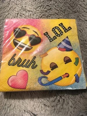Unique Napkins Serviettes Emoji 16 Count 2 Ply Party Supplies - Image 1 of 2