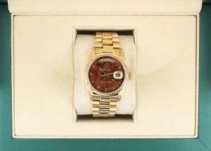 1980 Rolex Day-Date 18038 Wood Dial 18kt President No Papers 36mm - Picture 1 of 10
