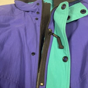 Vtg 90s Eddie Bauer Jacket Mens Large L/G Cobalt Blue Teal Goose Down Puffer - Picture 1 of 12