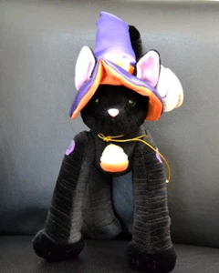 Peluche Bestever Halloween Articulado Bruja Gato Negro Parcheado Relleno Nuevo con Etiquetas 10" De Colección - Imagen 1 de 7