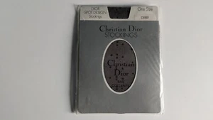 Vintage 1980's Christian Dior Nylon "DERBY" Spot Design Stockings One Size New - Picture 1 of 9