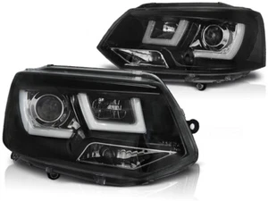 Scheinwerfer LED Lightbar Tagfahrlicht für VW T5 GP Facelift Bj. 09-15 Schwarz - Bild 1 von 5