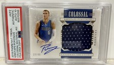 2019 Panini National Treasures Kristaps Porzingis Colossal Material Auto PSA 10 