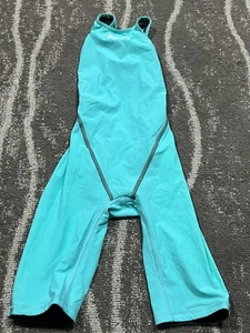 Arena Women’s Aqua Color Powerskin Open Back Racing Suit Fina - Picture 1 of 8