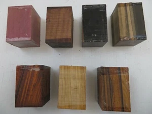 Paquete combinado de 7 especies tapón de botella 2x2x3 - torneado de madera en blanco - envío gratuito a EE. UU. - Imagen 1 de 6