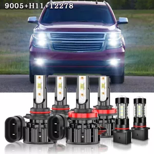 For Chevy Suburban 2015-2020 6x 6000K LED Headlight Bulbs Hi/Low Beam Fog Light - Bild 1 von 13