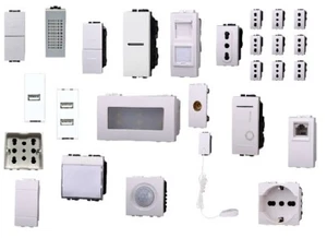 Serie Civile Frutti Prese Deviatore Bianco, Compatibile con Bticino Living Light - Foto 1 di 36