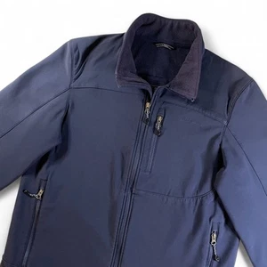 L.L. Bean Pathfinder Softshell Jacket Men’s M Navy Fleece Lined Outdoor Hiking - Picture 1 of 9