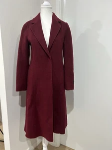 Blupepe Korean Brand Handmade Cashmere Blended Coat Burgundy Size 55/small/AU8 - Picture 1 of 11