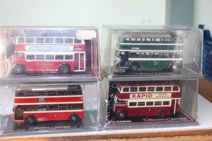FOUR CORGI OOC 1:76 AEC & LEYLAND BUSES - LEEDS, WESTCLIFFE, LT & LEICESTER - Picture 1 of 5