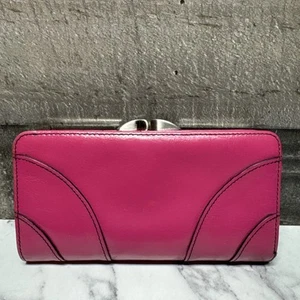 Vintage Franko Sarto Pink Leather Clutch Wallet - Picture 1 of 8