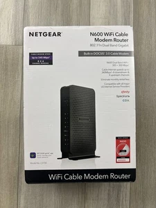 Netgear N600 WiFi Cable Modem Router (C3700) – DOCSIS 3.0 Dual Band, Open Box  - Picture 1 of 5