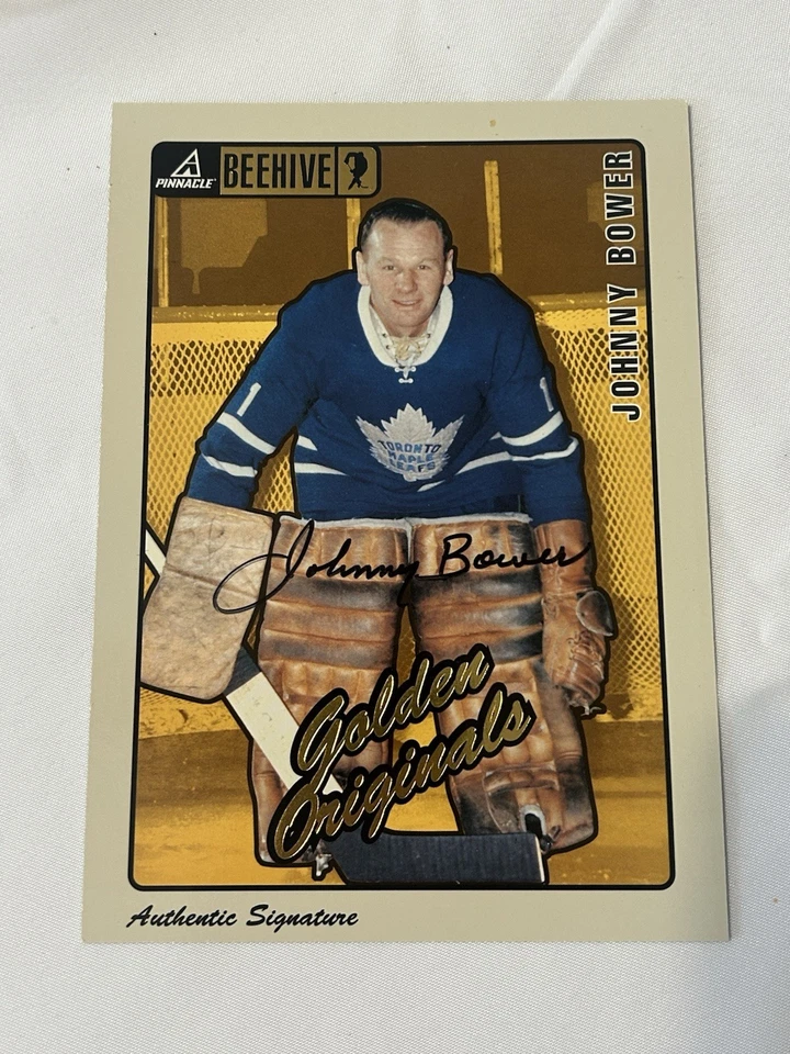 1997-98 Pinnacle Beehive Golden Originals Johnny Bower Authentic Signature HOF - Image 1 of 2