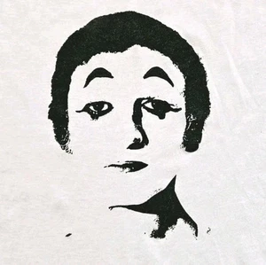 Vintage 80s Marcel Marceau Bip The Clown French Mime T Shirt Large Single Stitch - Picture 1 of 7