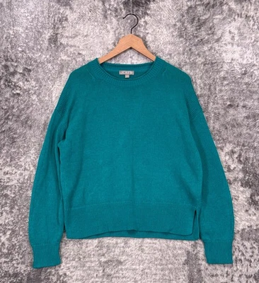 Suéter J Crew Mediano Mujer Relajado Algodón Lino Playa Azul Verde Foto 1 de 4