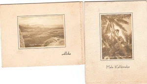 Vtg 1940s HAWAIIAN Christmas Cards 4.25" x 3.5" MELE KALIKIMAKA & Nuuanu Pali - Picture 1 of 8