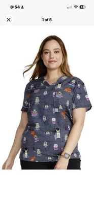 Minions Cherokee Scrub Tooniforms Halloween Unisex V Neck Top TF687 DPNS Medium - Image 1 of 4