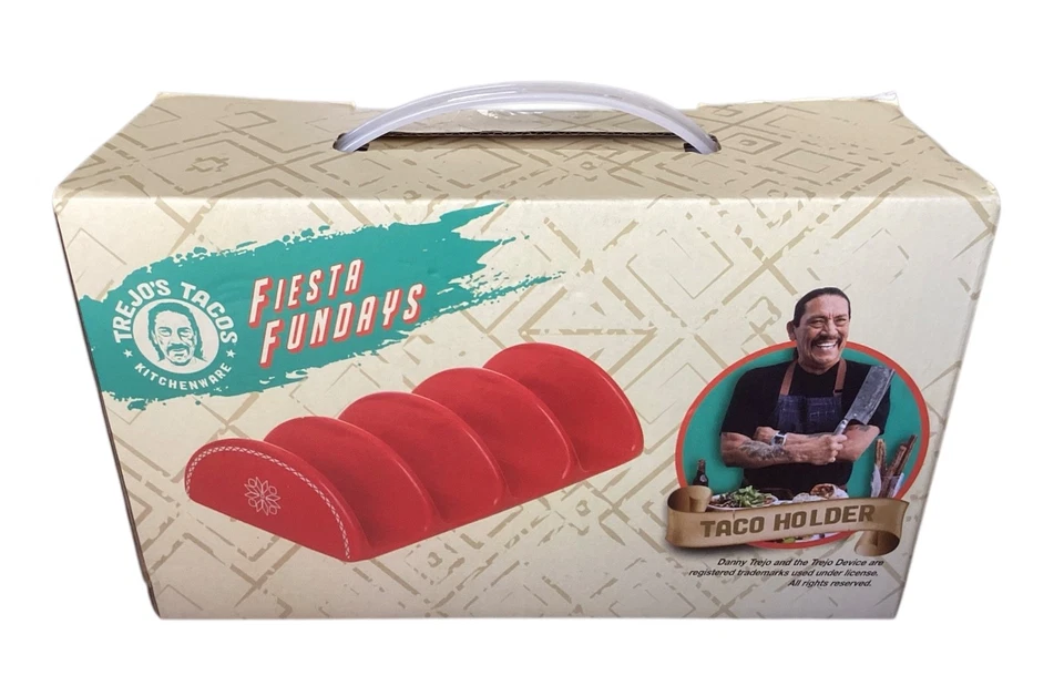 Trejo’s Tacos Fiesta Fundays Durable Red U-Shaped Groove Taco Holder