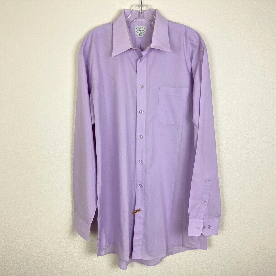 Camisa para hombre Linea Uomo talla 16 1/2 - 36/37 manga larga botón delantero lavanda Foto 1 de 4