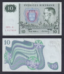 Banconota Svezia 10 kronor 1975 P.-52c SPL+/XF+ - Imagen 1 de 1