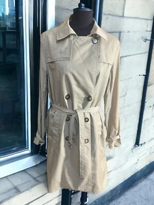 Französischer Mantel Paris Damen M Trench Regenmantel beige hellbraun wasserabweisend - Bild 1 von 14