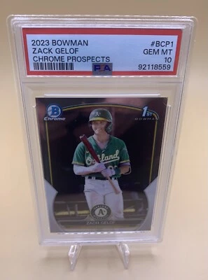 2023 Bowman - Chrome Prospects #BCP-1 Zack Gelof (RC) PSA 10 Gem Mint - Image 1 of 2