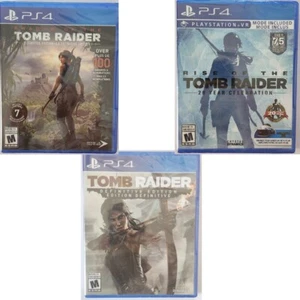 Rise & Shadow of the Tomb Raider & Tomb Raider Definitive Edition PS4 New Bundle - Picture 1 of 7