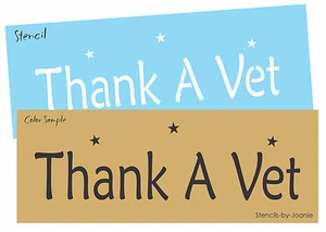 Joanie Stencil Thank A Vet American Patriotic Stars Military 4th July Art Signs  - Picture 1 of 5