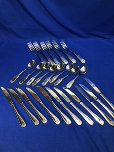 Update Stainless Shelley Shell Pattern Teaspoons Forks Knives 25 Total Flatware - Picture 1 of 14