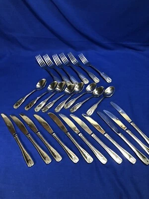 Actualización Acero Inoxidable Shelley Patrón Cucharaditas Tenedores Cuchillos 25 Cubiertos en Total Foto 1 de 4