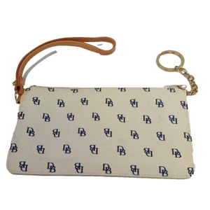 Dooney & Bourke Armband weiß blau mit Schlüsselanhänger Designer Handtasche Clutch Geschenk lesen - Bild 1 von 8